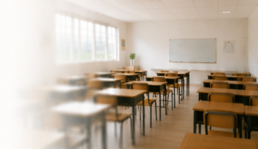 ドゥマゲッティの学校で授業を受ける子どもの教室の風景