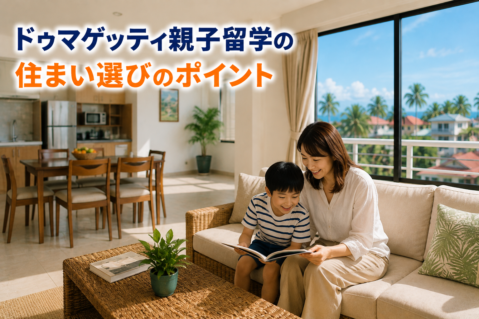 ドゥマゲッティ親子留学で子どもと安心して暮らせる住まいのイメージ