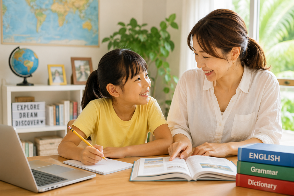 親子留学を1年間経験した母親と子どもが一緒に学び成長する様子