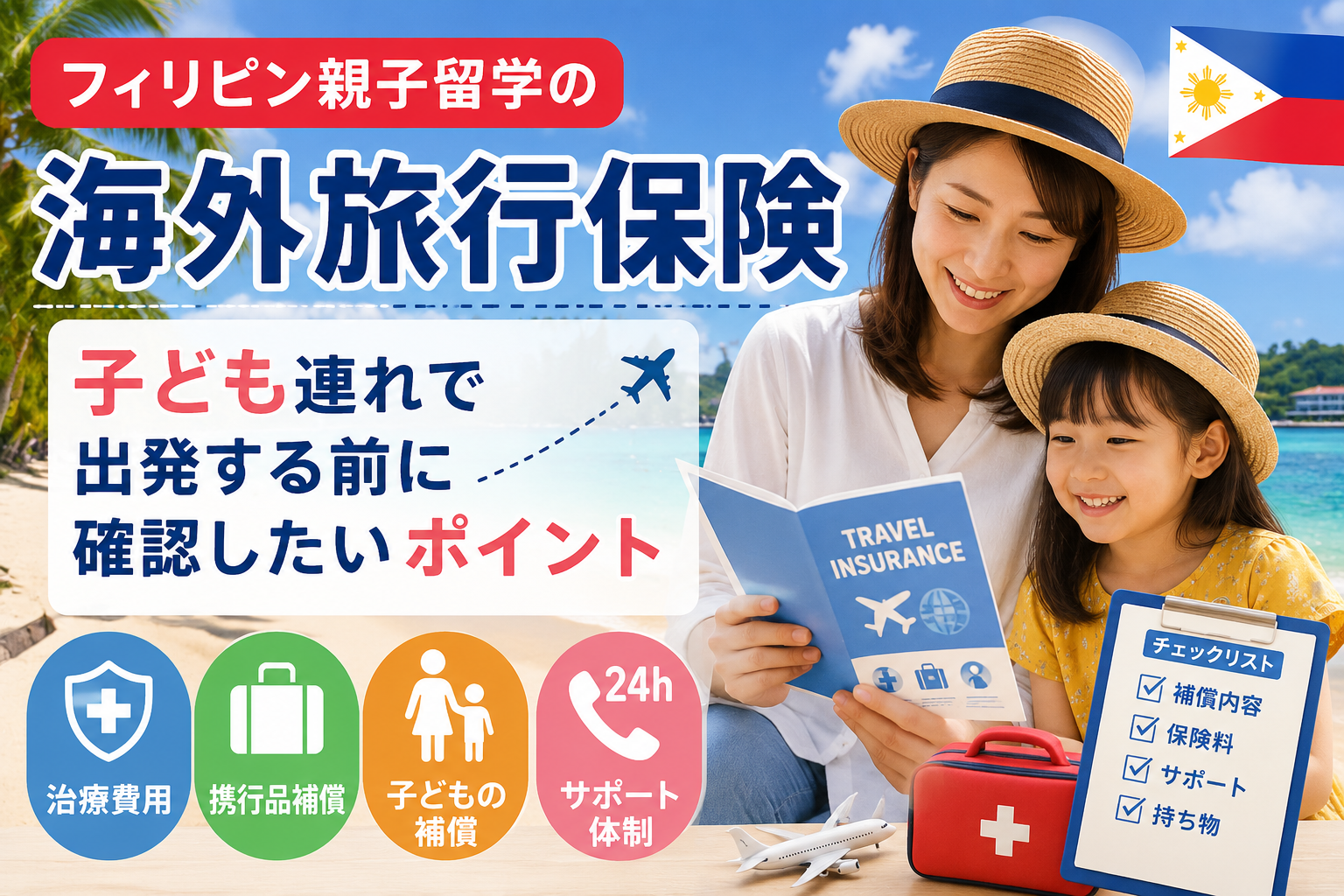 フィリピン親子留学の海外旅行保険｜子ども連れで出発する前に確認したいポイント